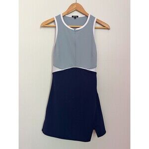 Michi Tennis Dress Womens XS Blue Colorblock Sleeveless Activewear Skirted Dress